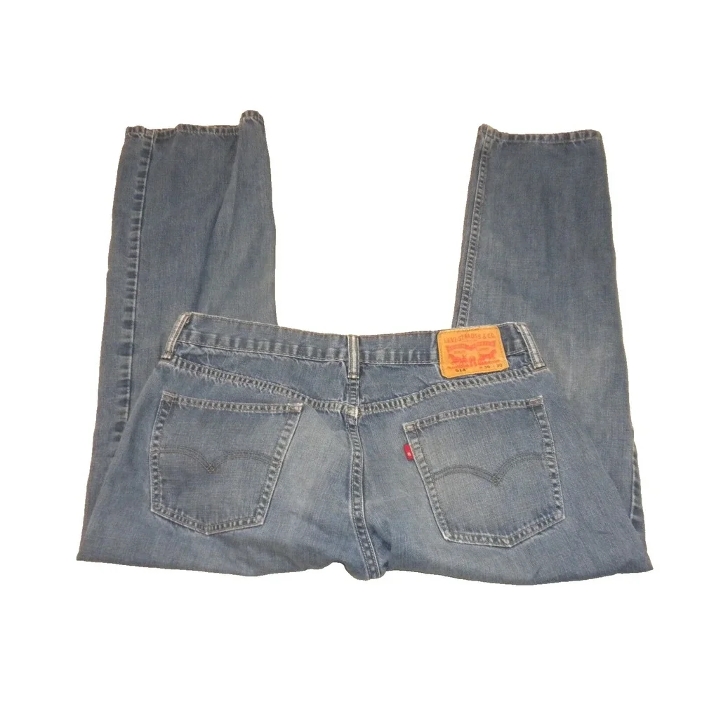 Levi's 514 Mens Jeans 36x30 Blue Denim Slim Straight Fit Low Rise Stretch Modern